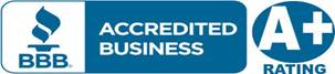 BBB Accredited Business logo with A+ rating, symbolizing Top Rank Heating and Air Conditioning Inc.'s commitment to quality HVAC services in Sacramento, CA.