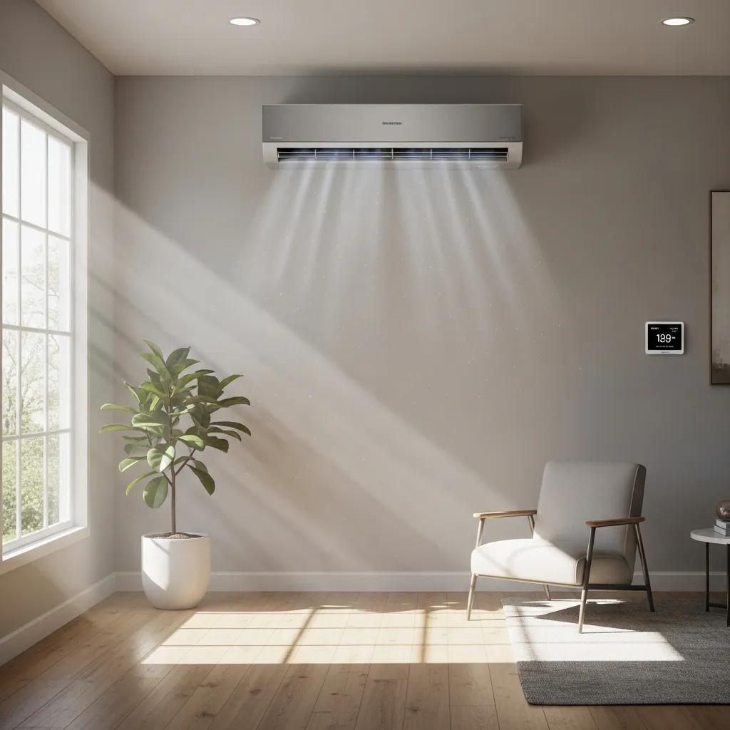 Modern energy-efficient HVAC system installed in a stylish home